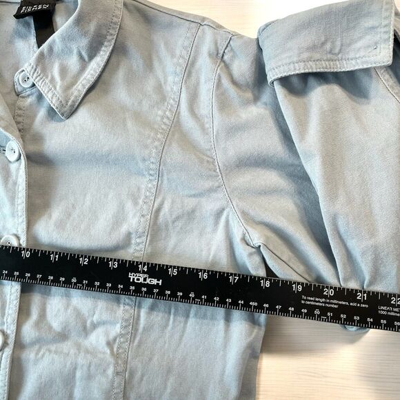 Eileen Fisher Organic Cotton Blue Jacket With Button Pockets Women’s XS - Picture 5 of 8